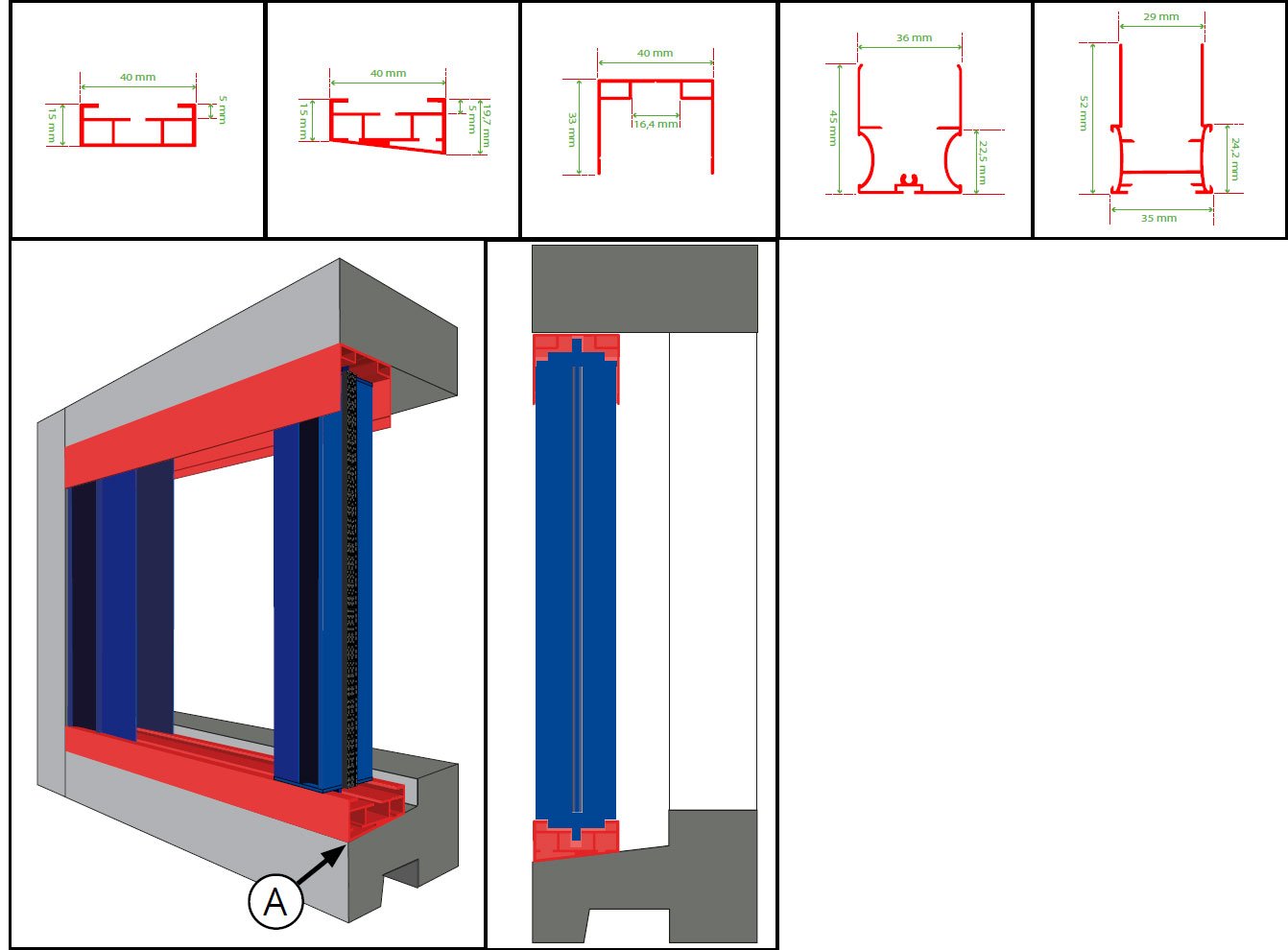 Technische-tekening-Splendid-plissehordeur-vlakke-schuine-ondergeleider