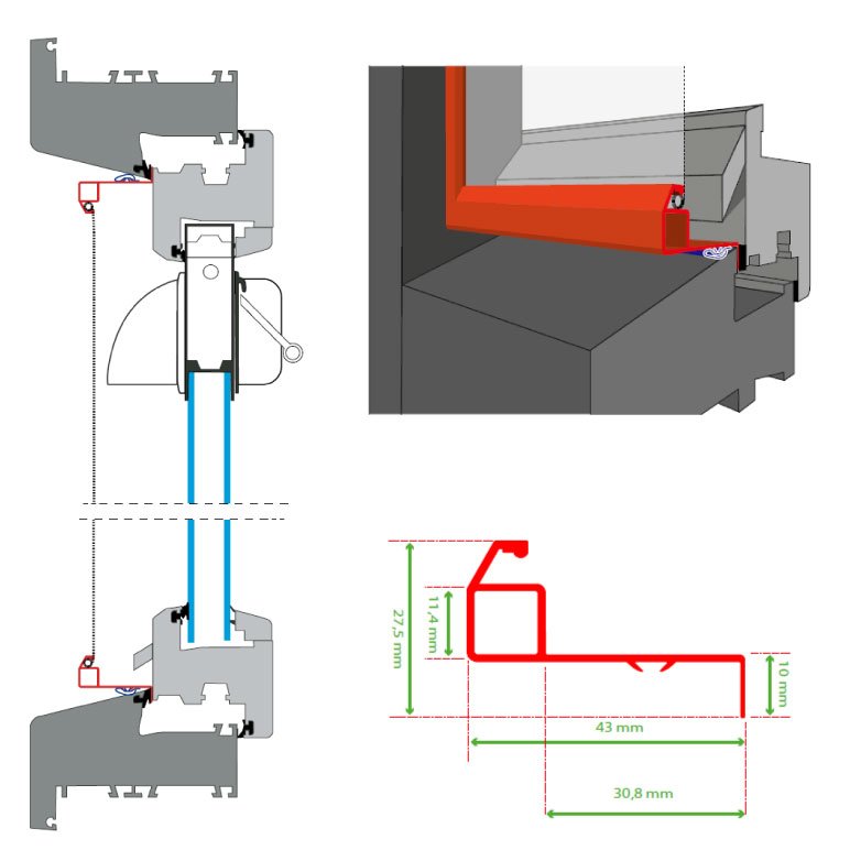 Technische-tekening-inzethor-type-N-43mm
