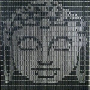 Hulzen vliegengordijn S0821A - Buddah antraciet-zilver