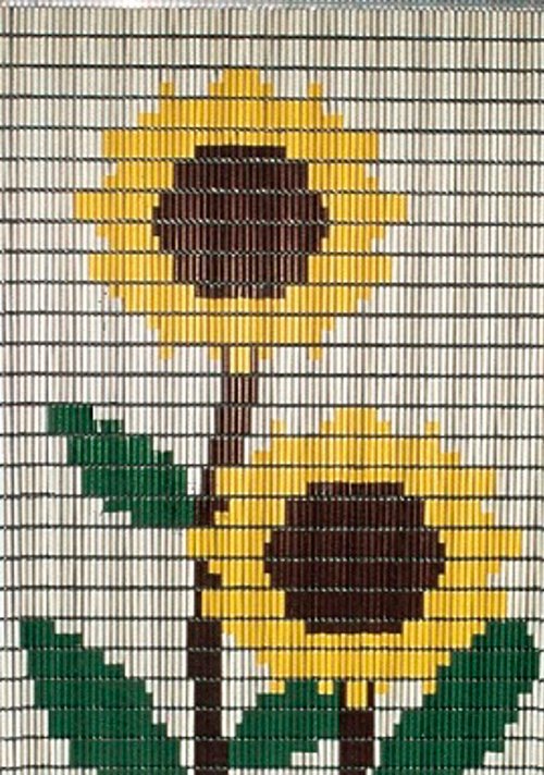 Hulzen vliegengordijn S0837 - Zonnebloemen